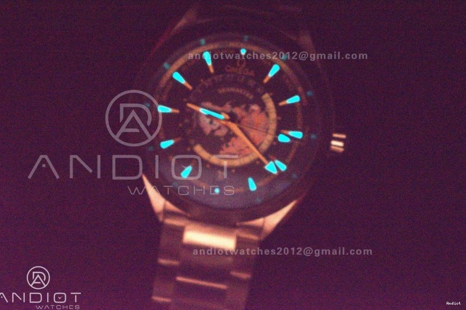 1:1 Ceramic VSF Edition Worldtimer Best 43mm Green SS Super GMT Aqua on Terra A8938 Bracelet Clone 1105